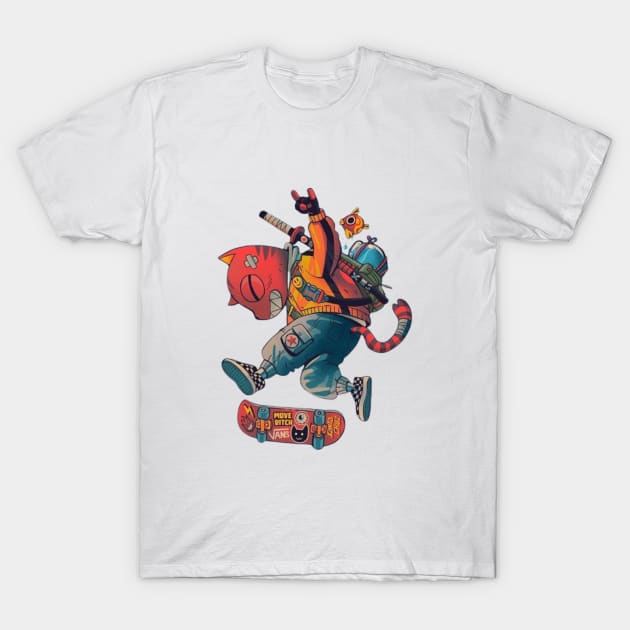 Cat skate T-Shirt by XXLack
